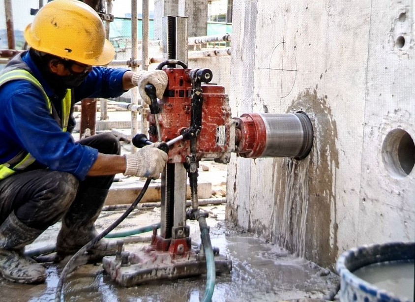 Concrete coring work for contruction and industrial application